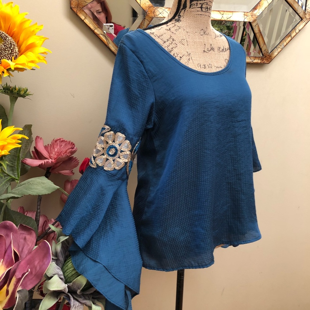 VaVa by Joy Han stunning embellished bell tunic